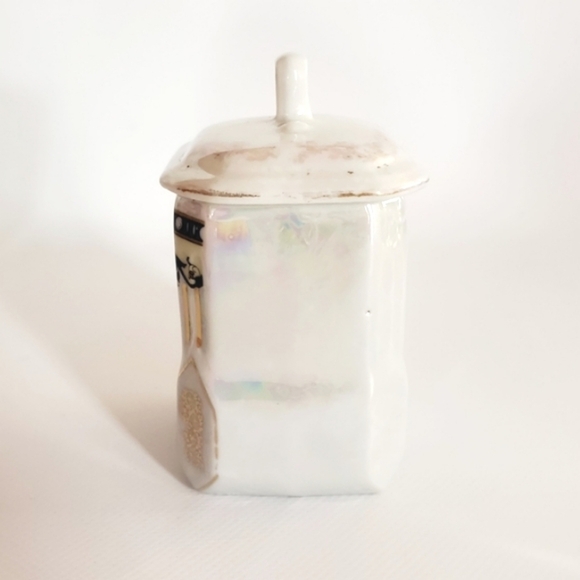 Victoria Czechoslovakia Lusterware Lidded Spice Container Ginger - Picture 2 of 8